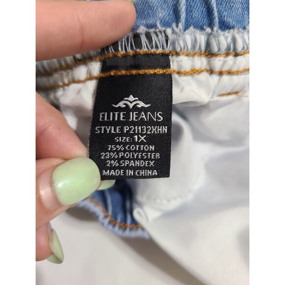 Elite jeans size 1x women's lightwash skinny jeans with elastic waistband - Picture 5 of 9